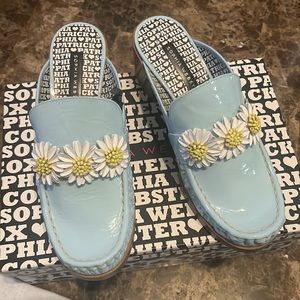 Sophia Webster & Patrick Cox Stevie Daisy Loafer Mule Aqua(Blue) SZ 41.5EU/11.5